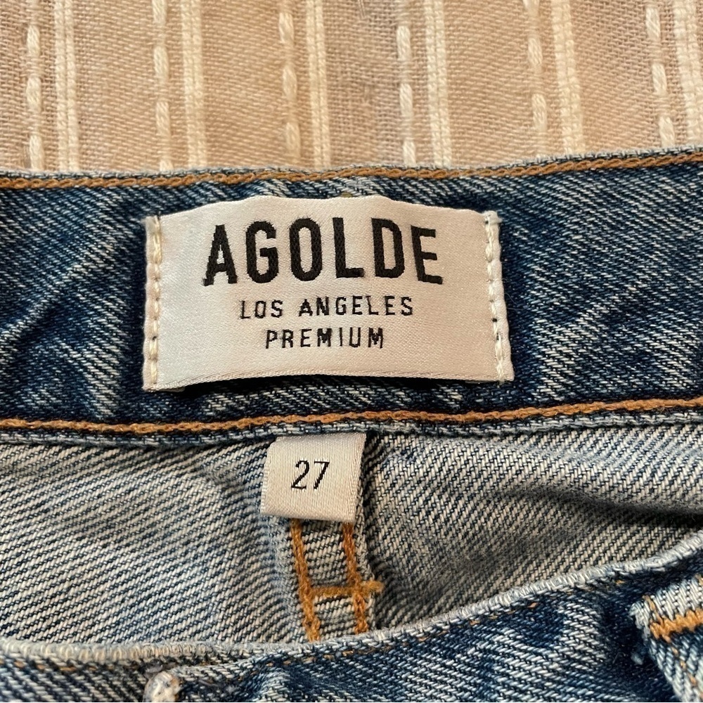 Agolde Jamie High Rise Classic Distressed Jeans in Isolation 27 - Picture 9 of 13